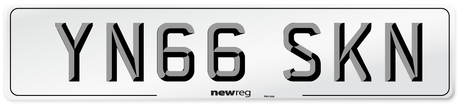 YN66 SKN Number Plate from New Reg